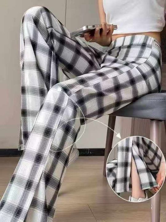 ☕️复古黑白格子开叉