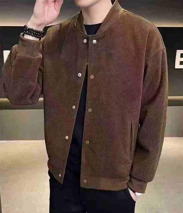 美式重磅灯芯绒棒球服