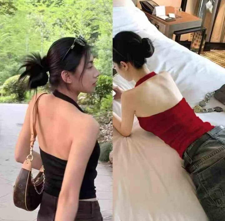 挂脖带吊带背心外穿内