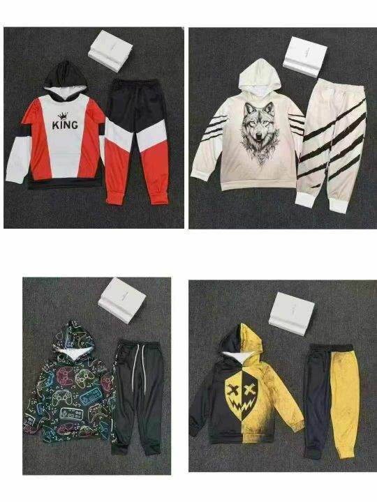 童装连帽卫衣套装，独