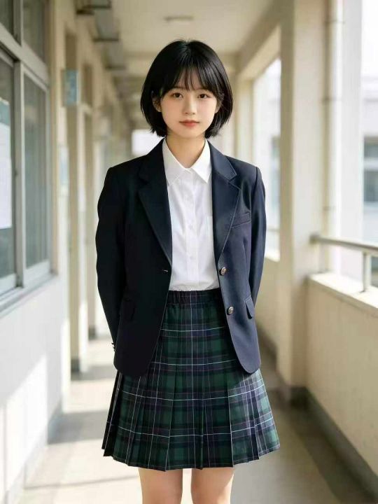 788条女童蓝绿格子