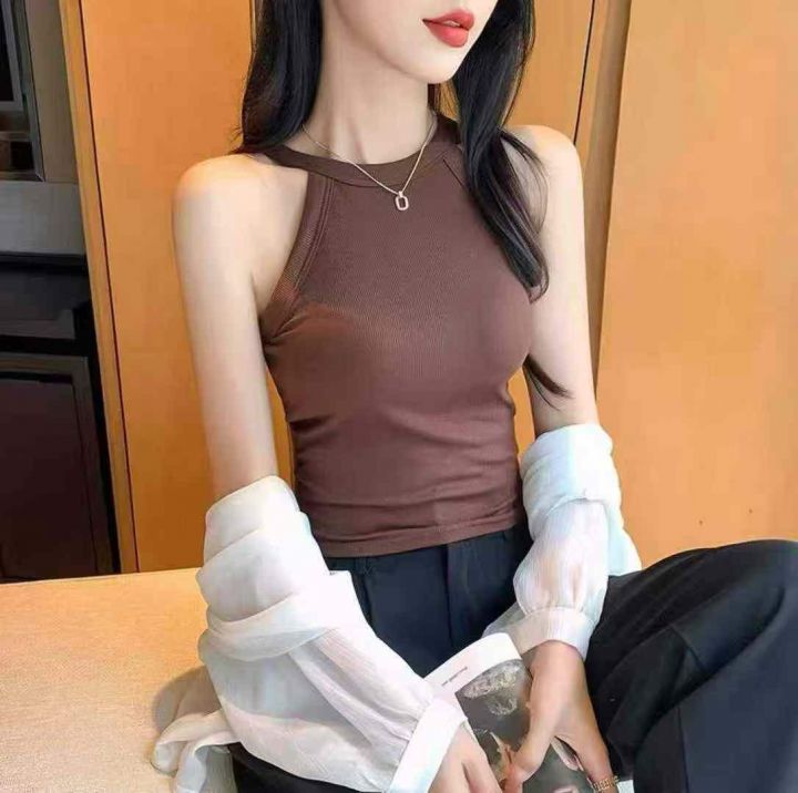 辣妹挂脖时尚潮流背心