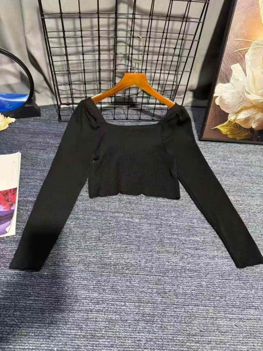 靓妹长袖针织上衣，单