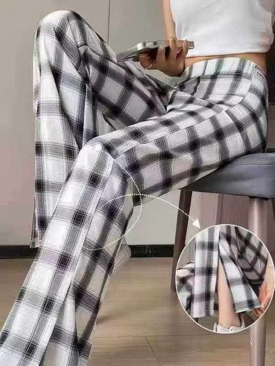 ☕️复古黑白格子开叉
