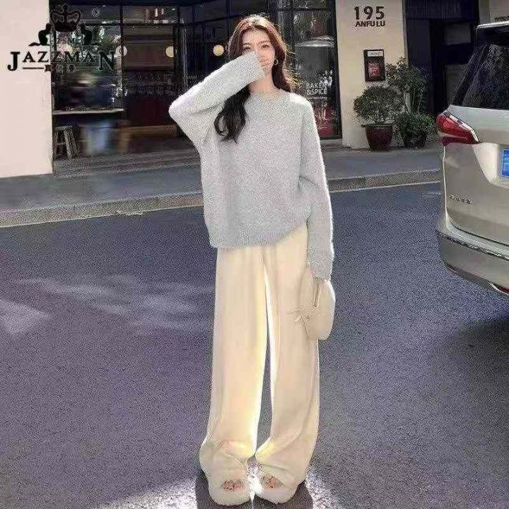 灯芯绒阔腿裤女秋冬季