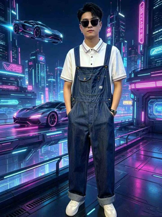牛仔背带裤潮牌多口袋