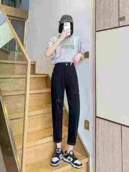 ☕️夏季破洞牛仔裤女